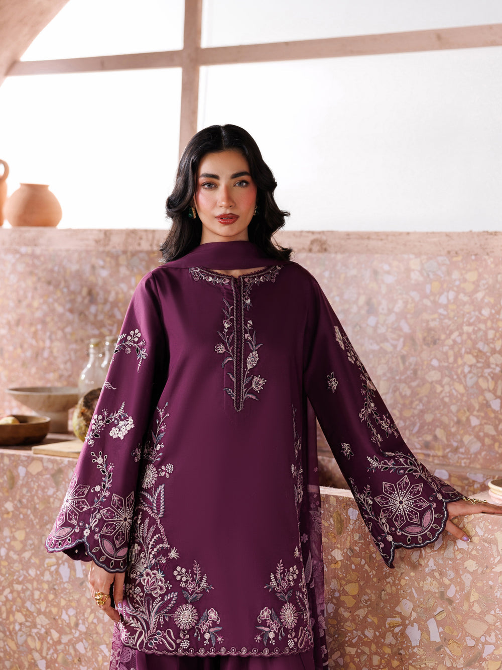 ZOHRA WINE EMB - 3PC
