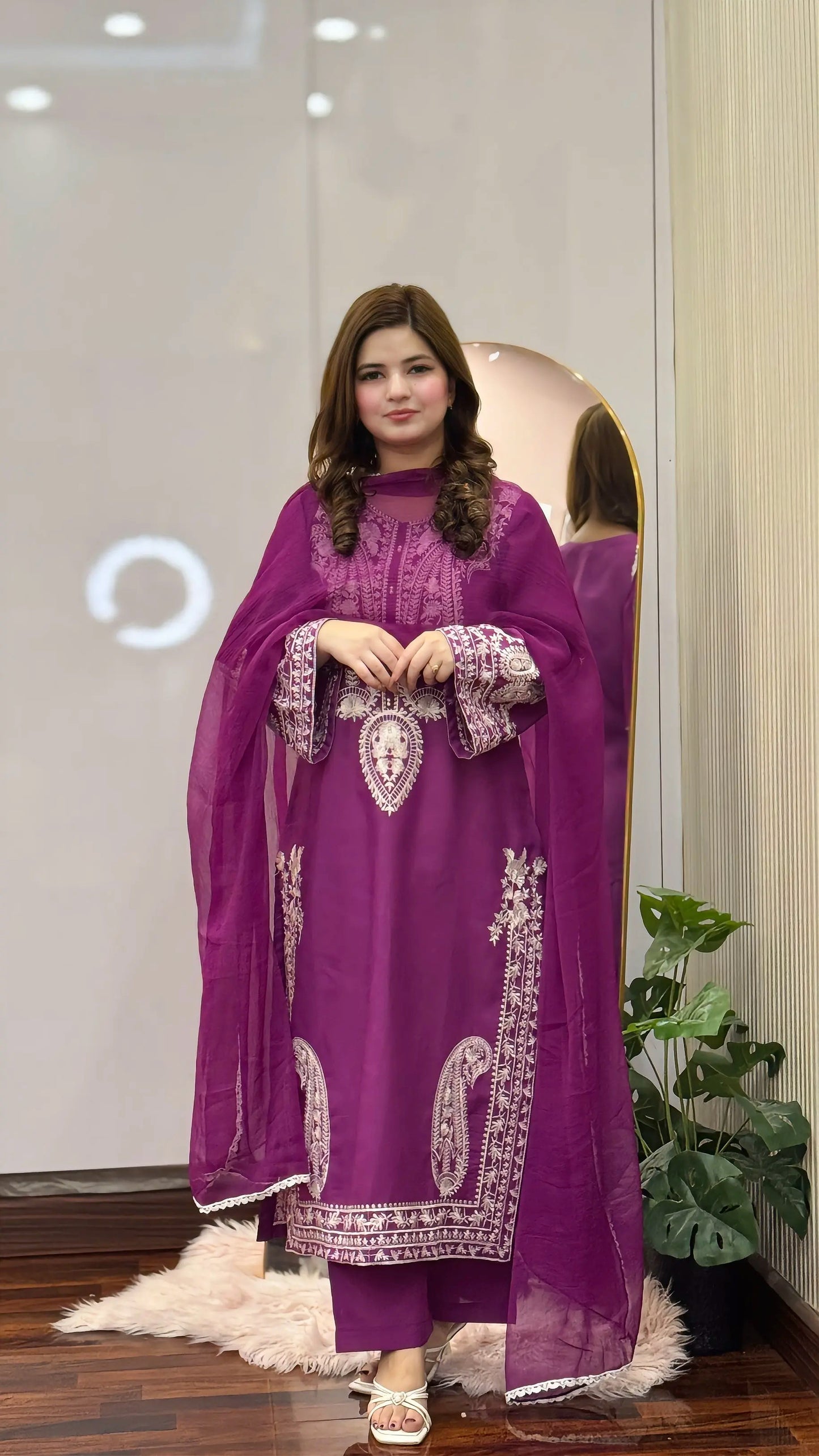 AFREEN PURPLE EMBROIDERED 3PC