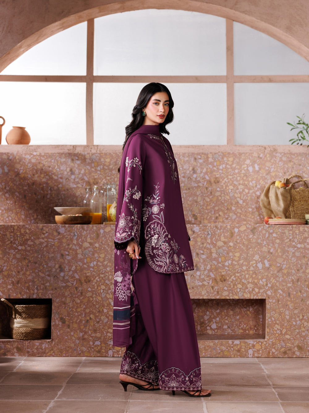 ZOHRA WINE EMB - 3PC