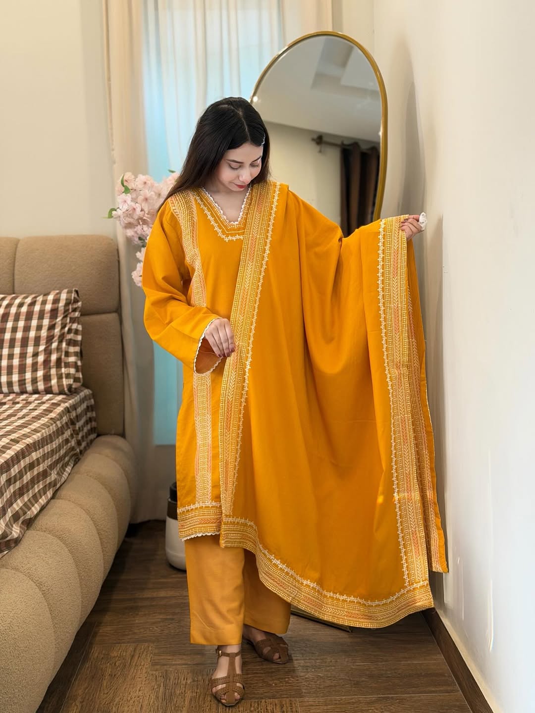 LIME EMBROIDERED-3PC