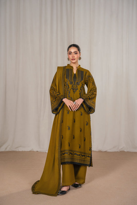 ZAITOON EMBROIDERED SHAWL 3PC