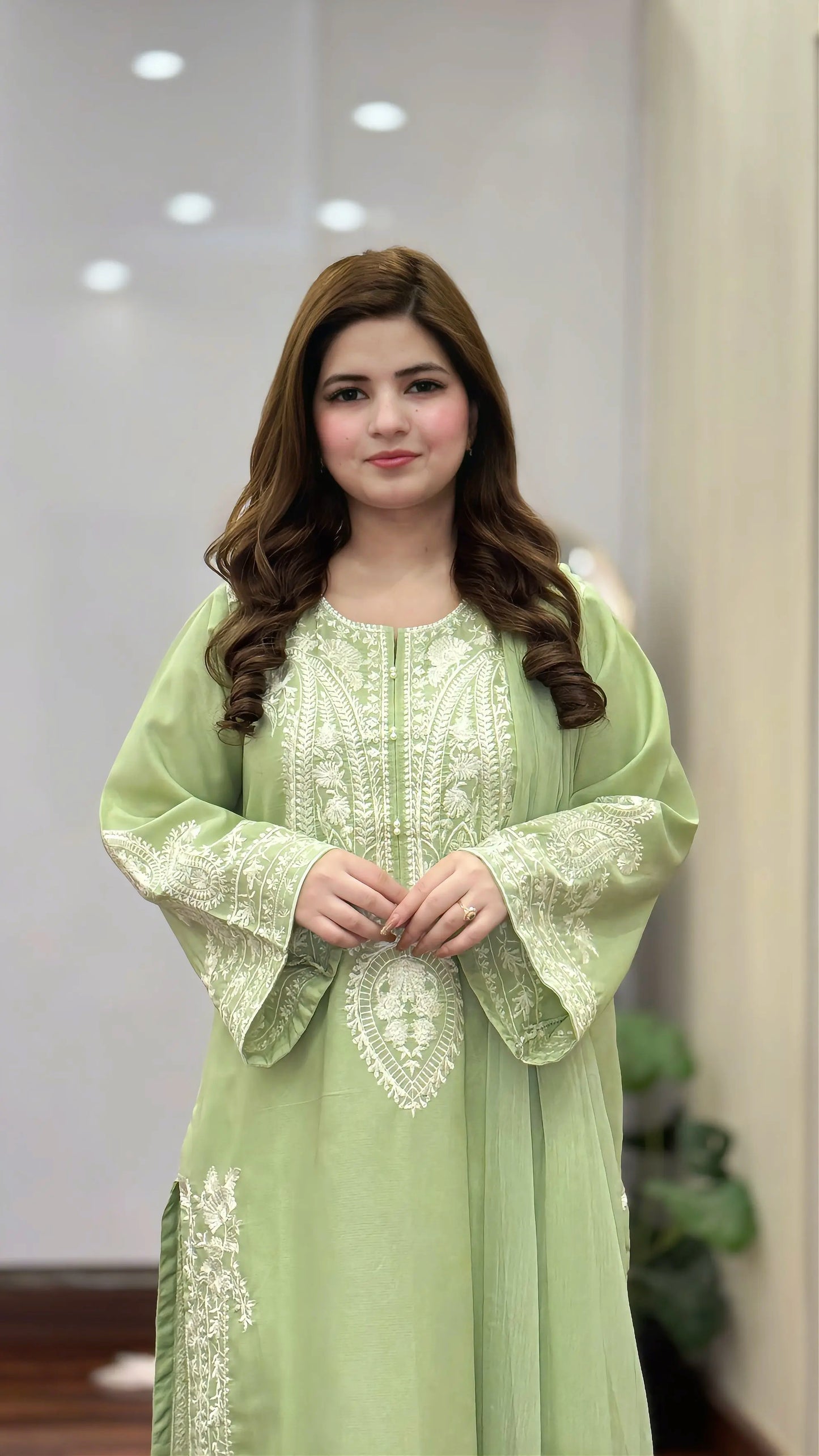 AAFREEN JADE GREEN EMBROIDERED 3PC