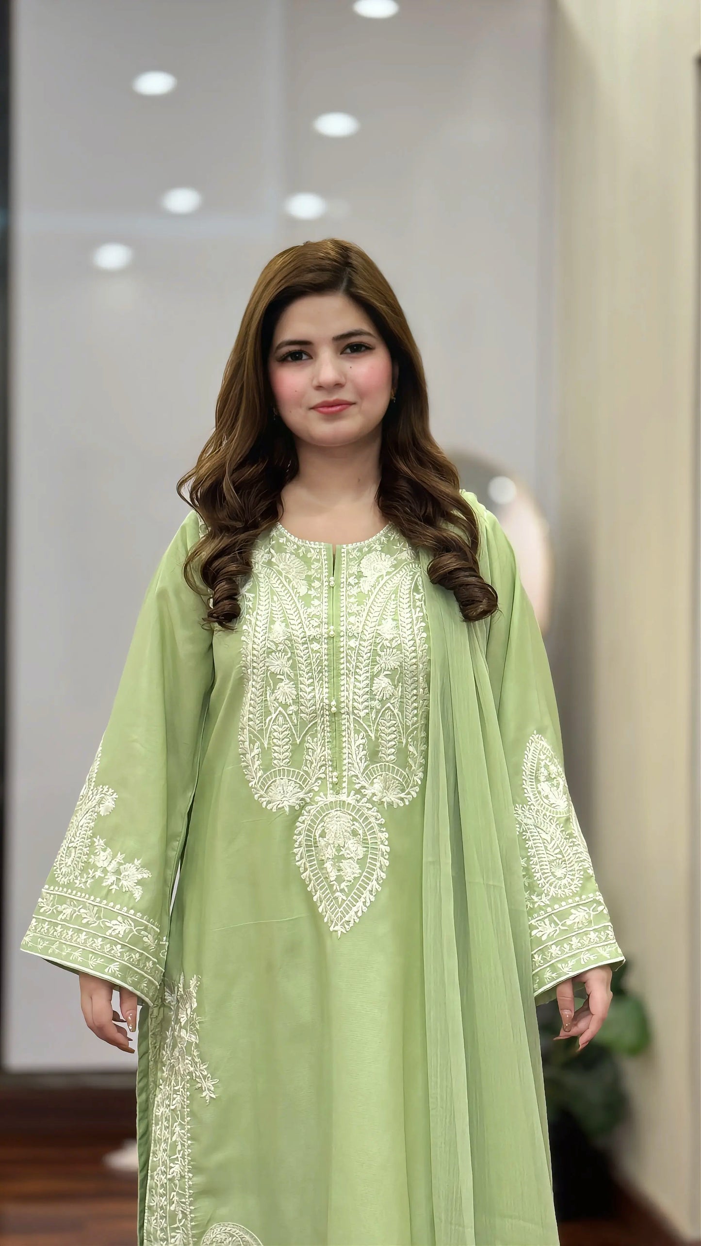 AAFREEN JADE GREEN EMBROIDERED 3PC