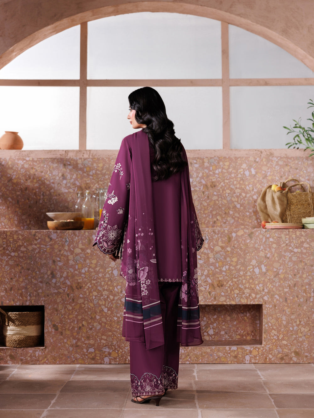 ZOHRA WINE EMB - 3PC
