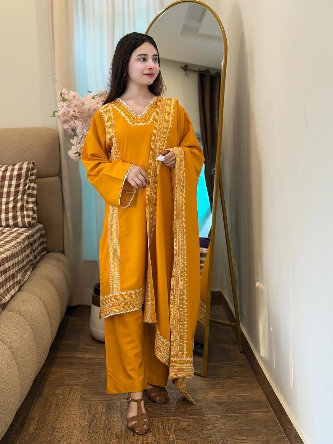 LIME EMBROIDERED-3PC