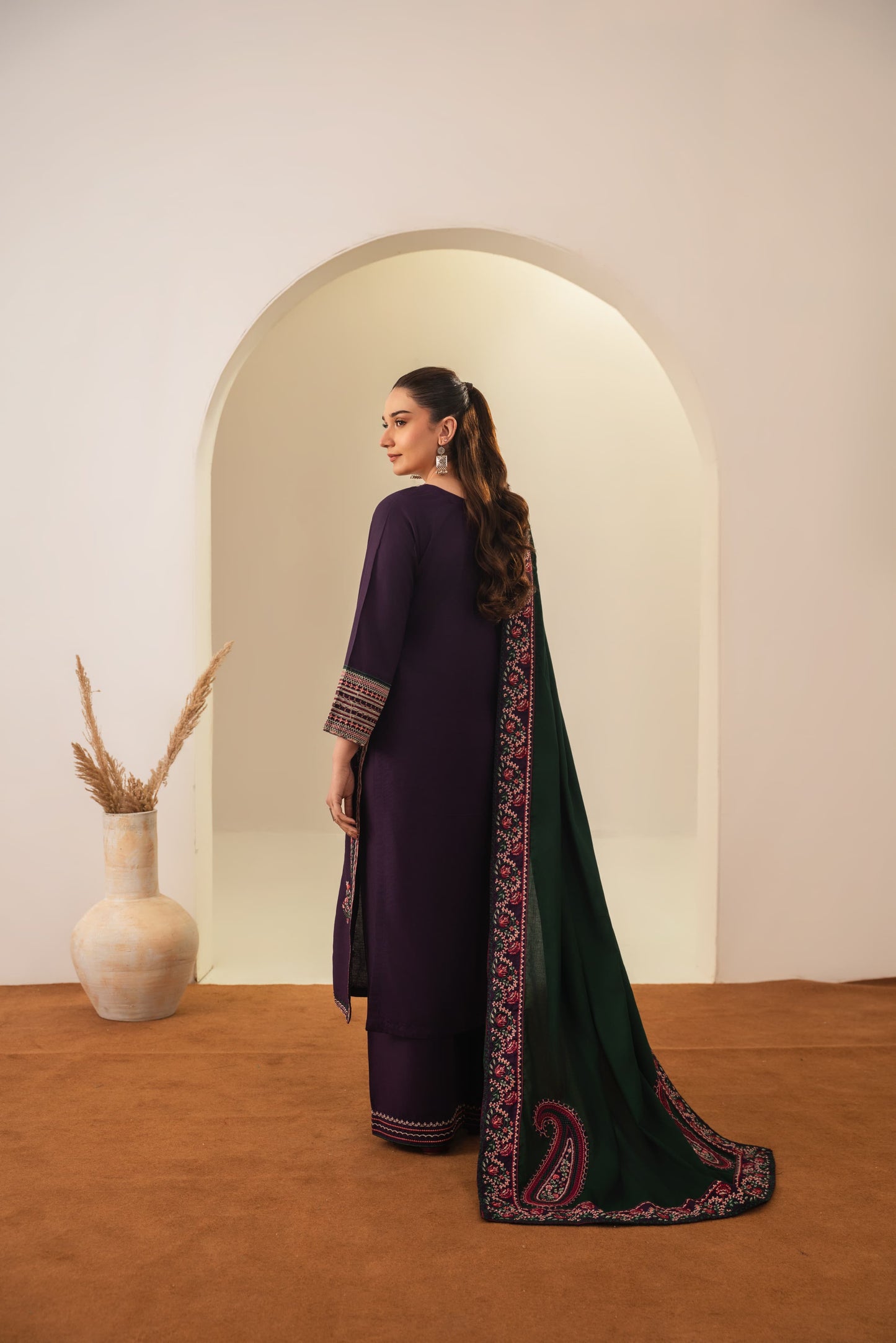 ROOHI EMBROIDERED SHAWL 3PC