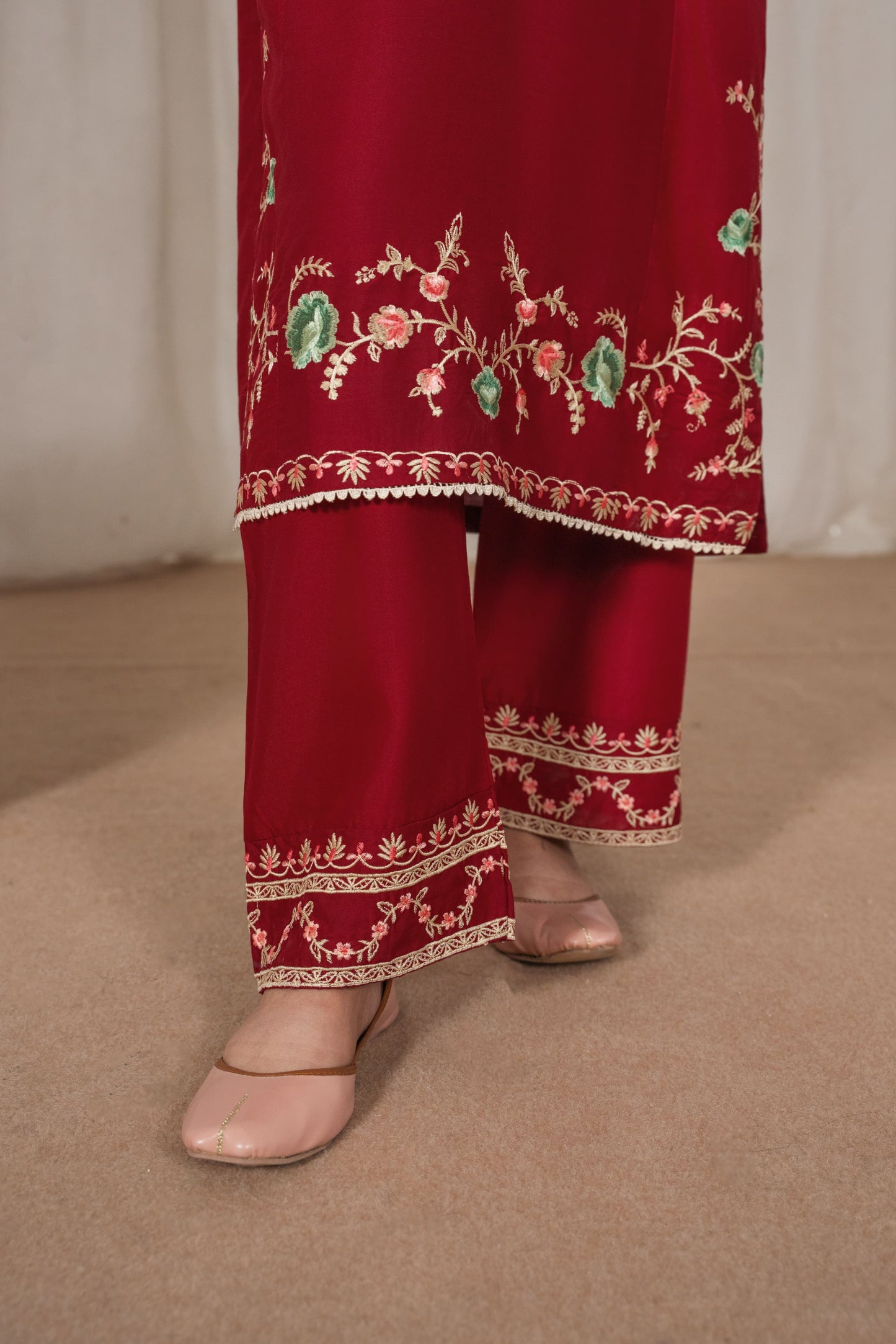 AROHA EMBROIDERED SHAWL 3PC