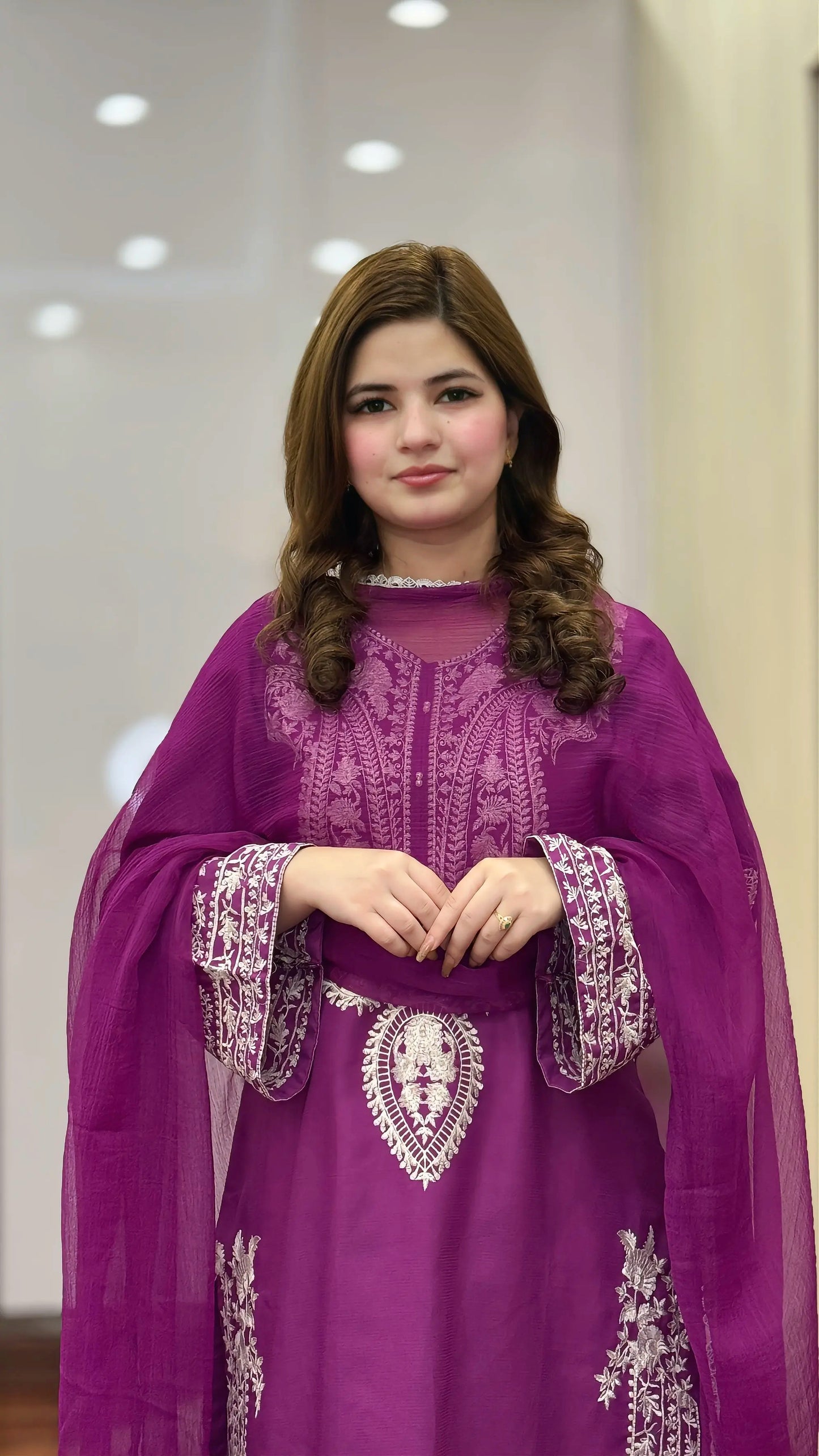 AFREEN PURPLE EMBROIDERED 3PC