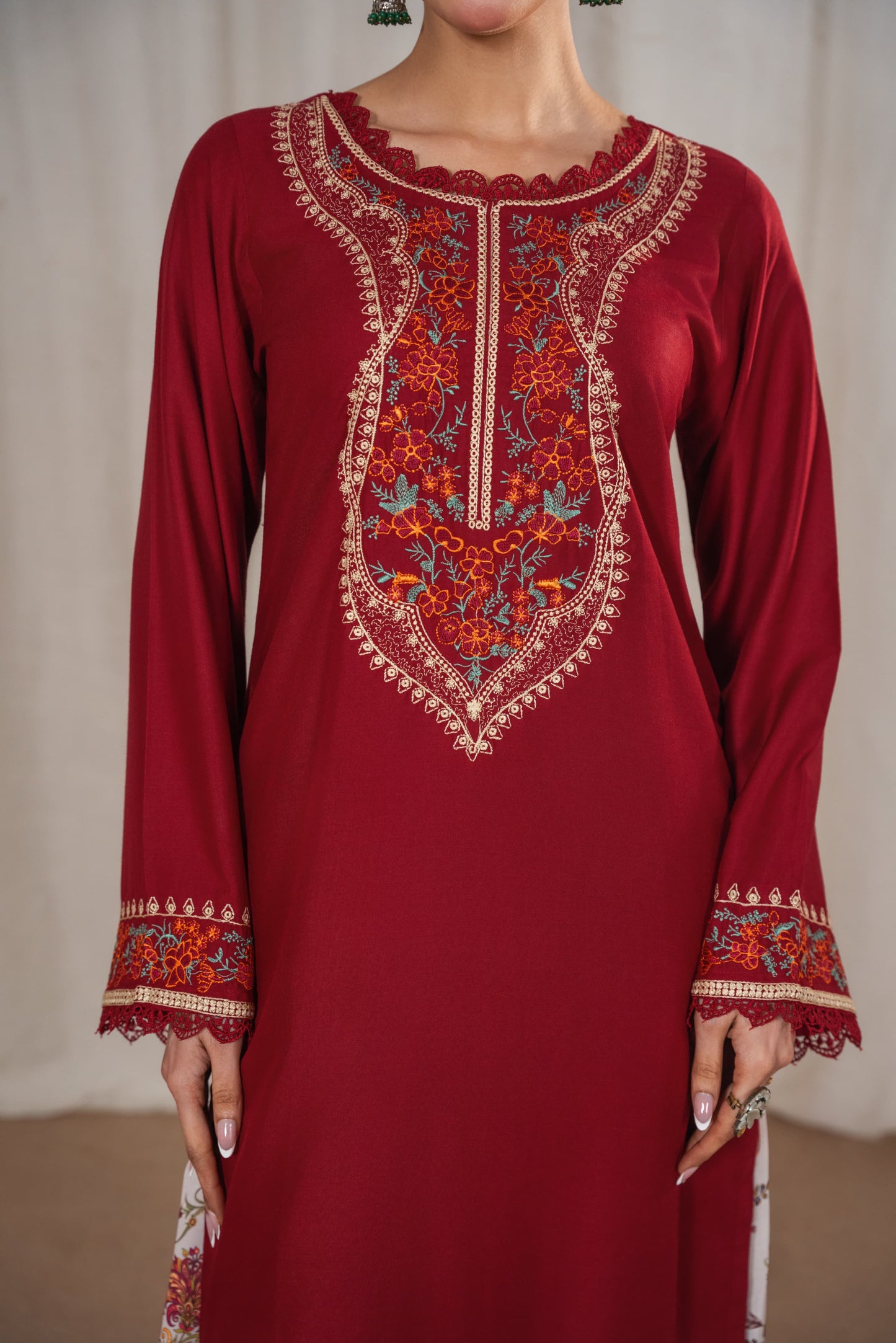 KESAR EMBROIDERED 3PC